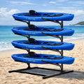 3/4 Tier Kayak Storage Rack, Heavy-Duty Metal Multifunctional Floor Holder For Canoe Surfboard Paddleboard