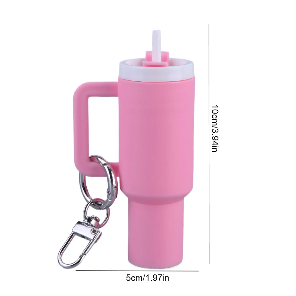 Mini Cup Keychain Lip Balm Keychain Cute Tumbler Key Ring Chapstick Holder Keychain Handbag Charms Key Ring for School Bag