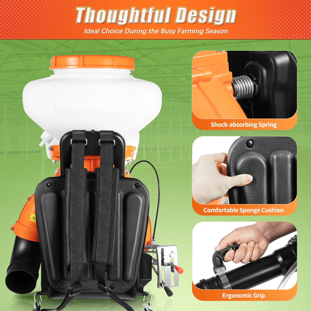 Backpack Sprayer 3.7Gal Large Capacity Agricultural Mist Duster Sprayer Gas Powered 2-stroke Motor 41.5CC Spraying Machine