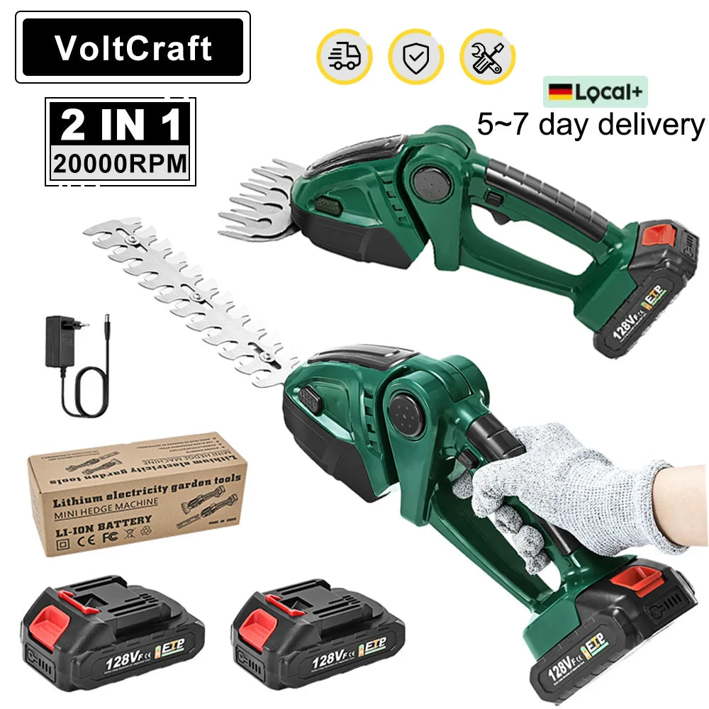2 in 1 Electric Hedge Trimmer 20000rpm Lawn Mower Garden Shrub Pruning Hedge Pruner Scissors Power Tool For Makita 18V Battery