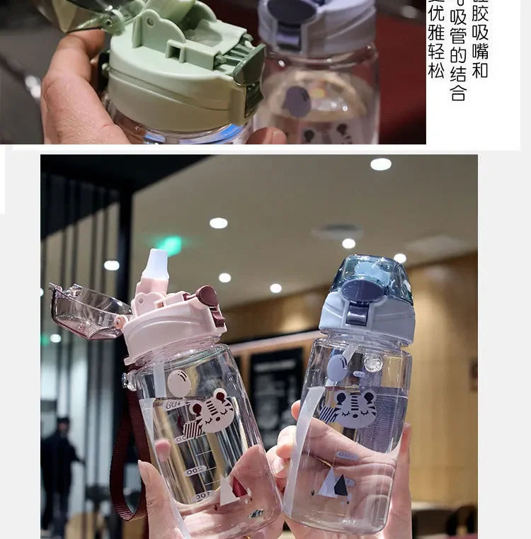 Lovely Kids Water Sippy Cup Creative Cartoon Baby Cups with Straws Leakproof Water Bottles Outdoor Childrens Cup