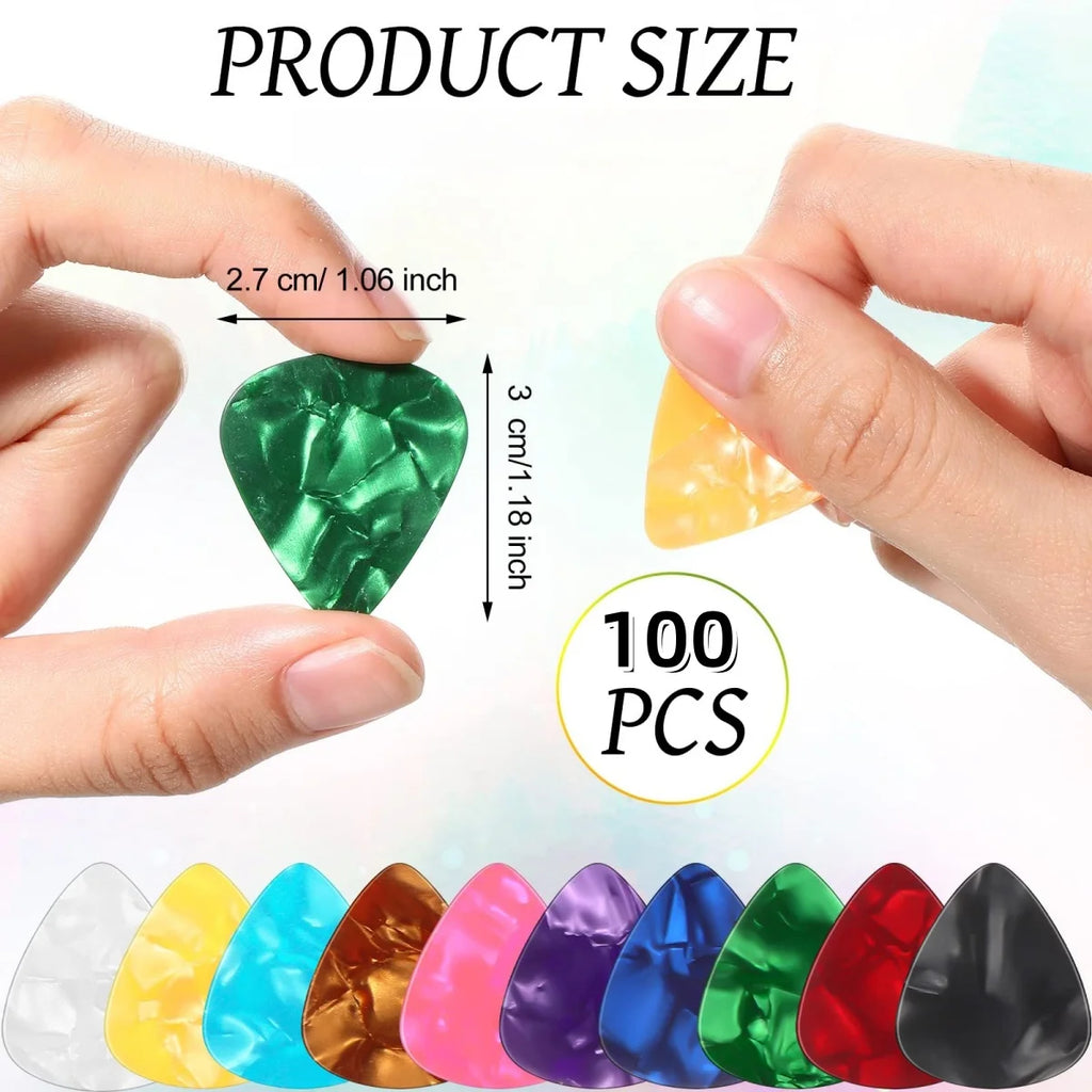 100pcs Púas de Guitarra Miwayer | Colores Mixtos | Acústica y Eléctrica | 0.46-0.96mm 🎸