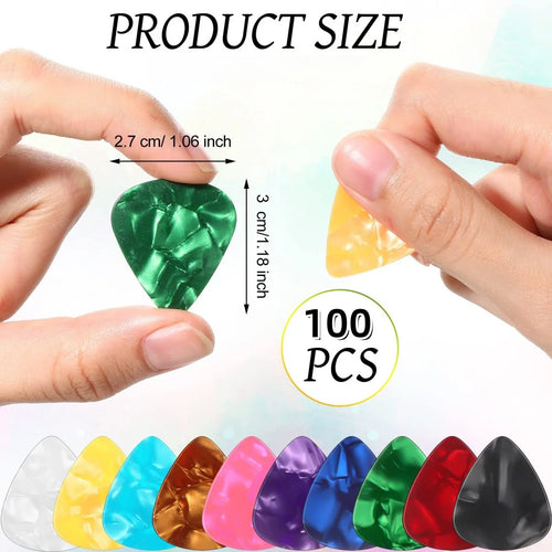 100pcs Púas de Guitarra Miwayer | Colores Mixtos | Acústica y Eléctrica | 0.46-0.96mm 🎸