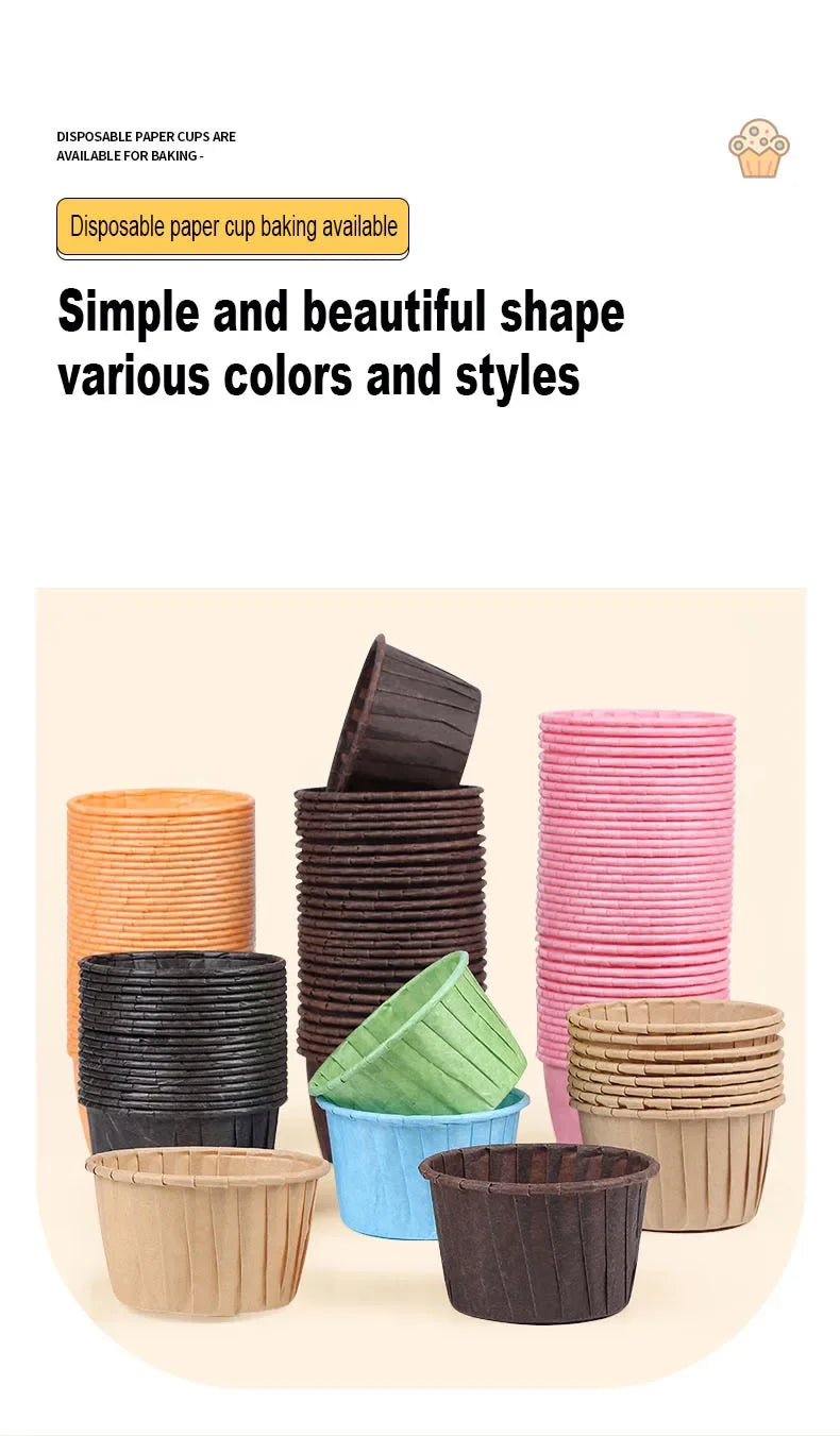 50pcs Cápsulas de Papel Grandes para Cupcakes y Muffins | Bodas y Fiestas 🍰