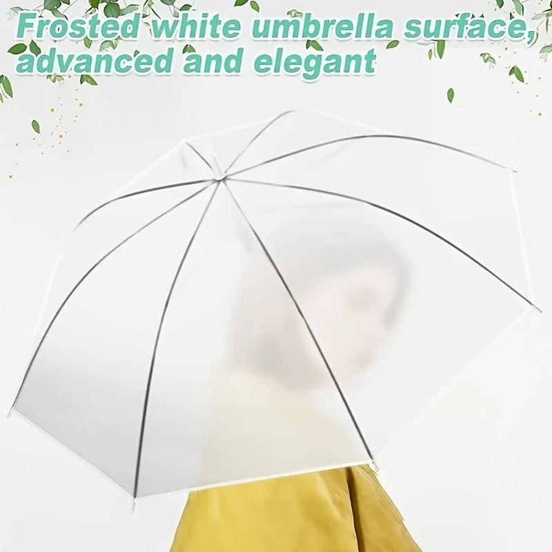 5-12pcs Frosted Transparent 90cm Umbrella Bulk Sets Woman Ultralight Metro Stations Wedding Travel 8 Bones Long Handle Umbrellas