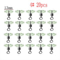 20pcs Luminous Cross Line Rolling Fishing Swivel 3 Way Fishing Line Connector Swivel