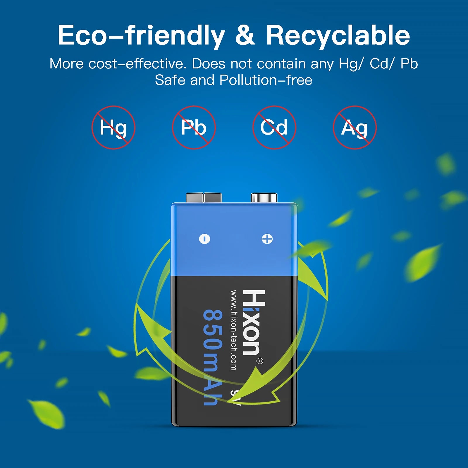 Batería Recargable Hixon 9V 8500mAh Li-ion | Alarma de Humo y Dispositivos Portátiles 🔋