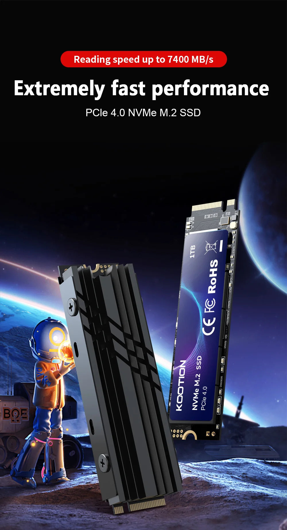 KOOTION X16Plus SSD NVMe M2 1TB 2TB 512GB Internal Solid State Hard Disk PCIe 4.0x4 2280 SSD M.2 Drive for PS5 Laptop PC