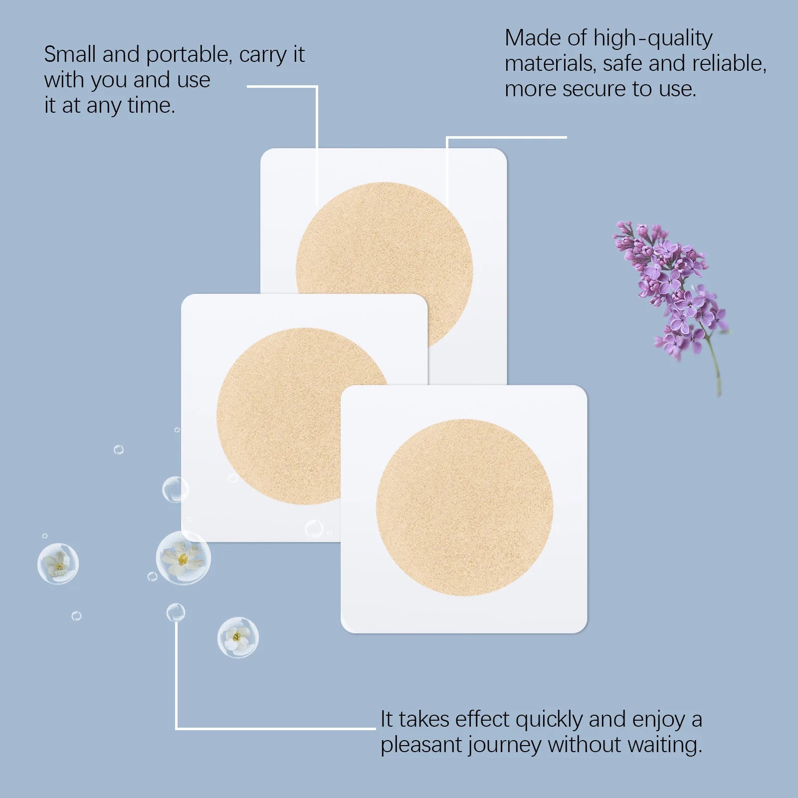 Herbal Motion Sickness Patch Effective Ease Carsick Airsick Suitable Travel Trip Comfortable Use Motion Sickness Relief Sticker