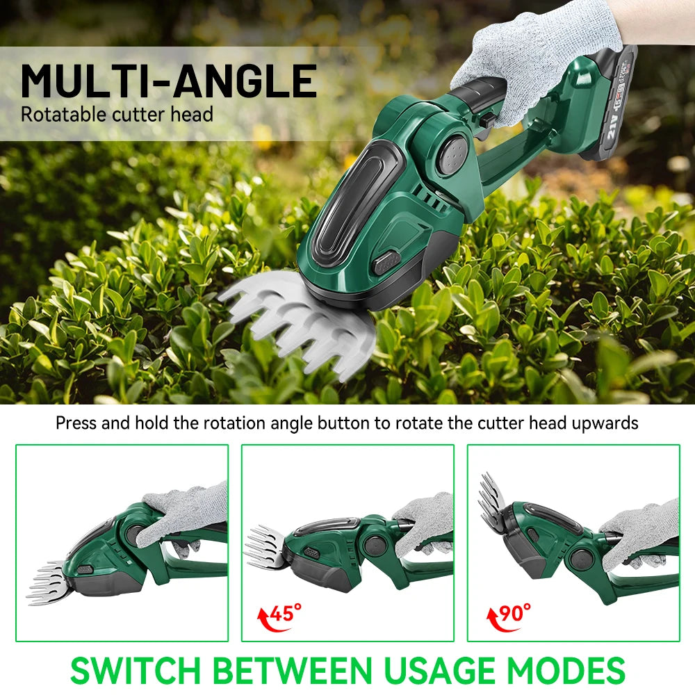 2 in 1 Electric Hedge Trimmer 20000rpm Lawn Mower Garden Shrub Pruning Hedge Pruner Scissors Power Tool For Makita 18V Battery