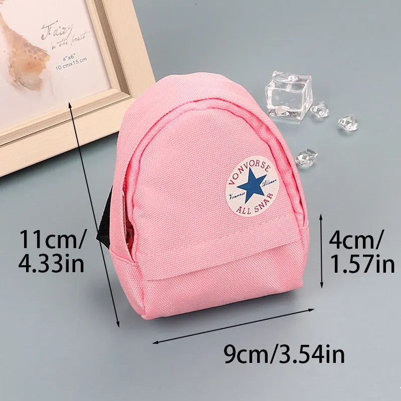 Creative Mini Backpack Design Coin Purse Men Women Portable Mountaineering Buckle Key Wallet Canvas Earphone Storage Bag