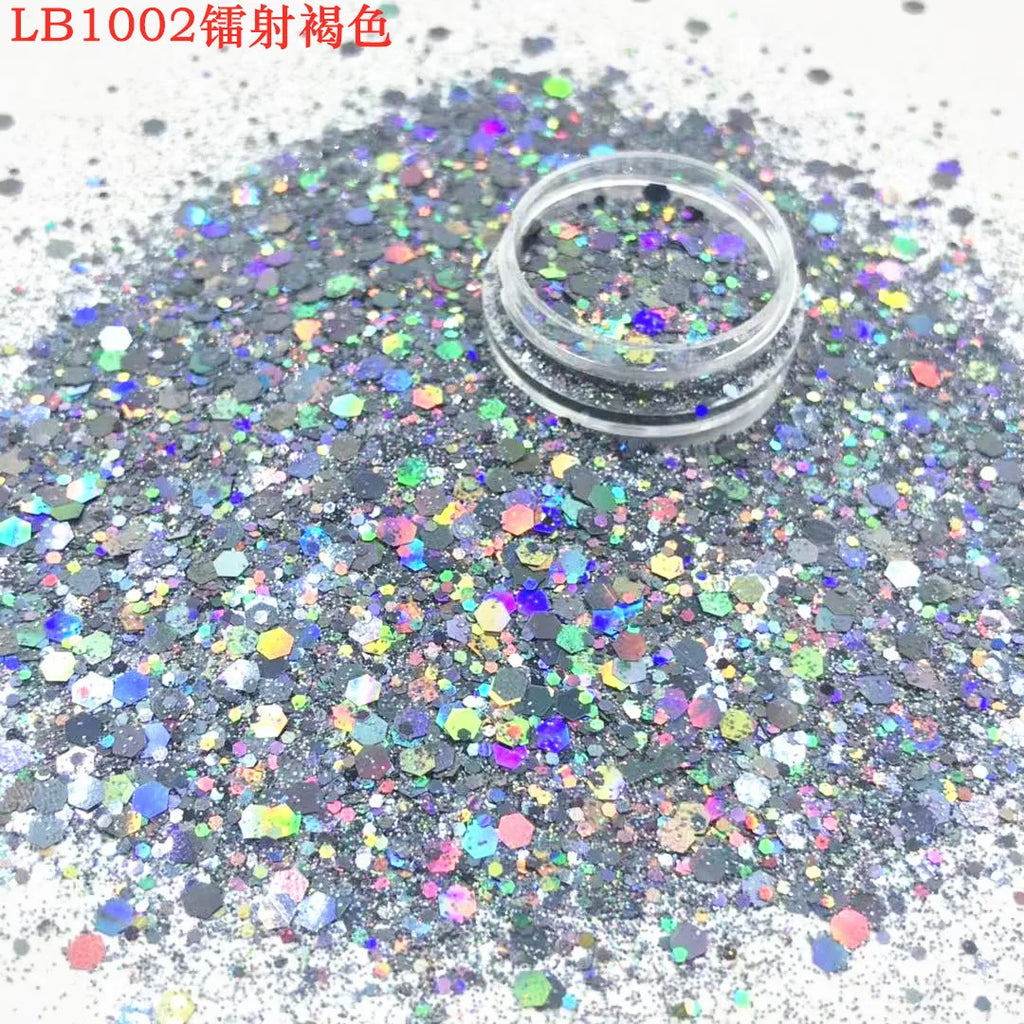 24 Colors Holographic Chunky Glitter 24 Colors Total Laser Nail Glitter Flakes Chunky Holographic Laser Nail Glitter 2030