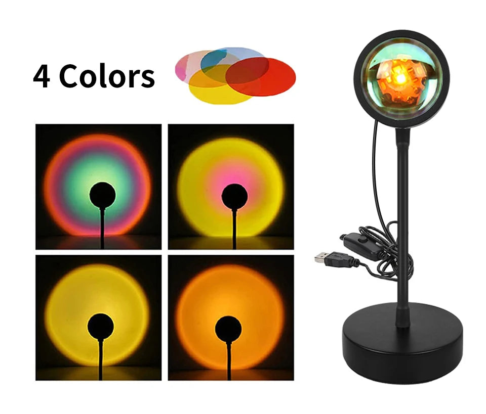 Tuya Smart Sunset Lamp USB Projector LED Night light with Remote Bluetooth App Control Atmosphere Mood Light for Photography