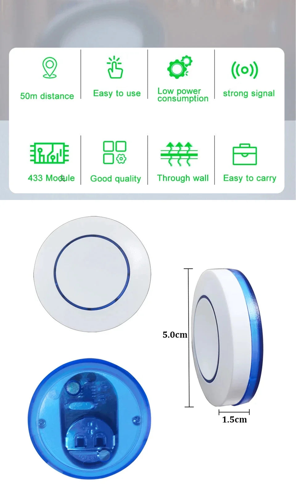 433MHz Wireless Light Switch 220V 110V 10A Relay Breaker Remote Control Mini Round Button Switch for Home LED Lamp Wall Switch