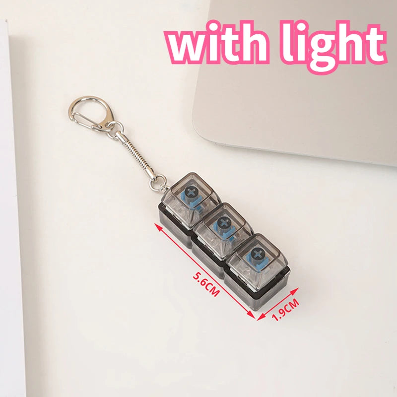 4/9 Keys Mechanical Keyboard Axis Tester LED Keyboard Key Toy Stress Relief DIY Button Keycap Fidget Keychain Toys Gift