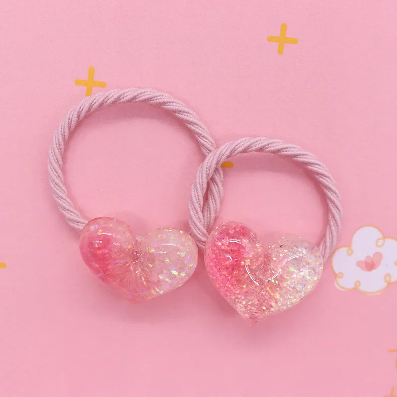 2Pcs/Set Halloween Gift Resin Strawberry Hair Accessories Colorful Hair Ties Children's Rubber Bands Kid Headband Scrunchies