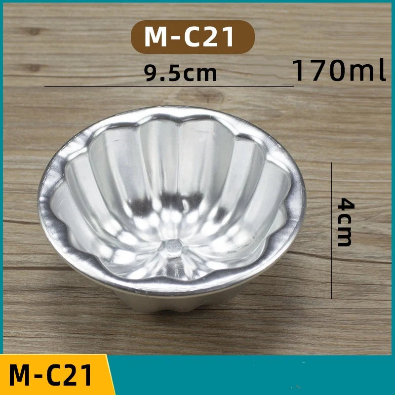 Set 5/10pcs Moldes Mini Acanalados de Aluminio para Pudding y Mousse 🍰
