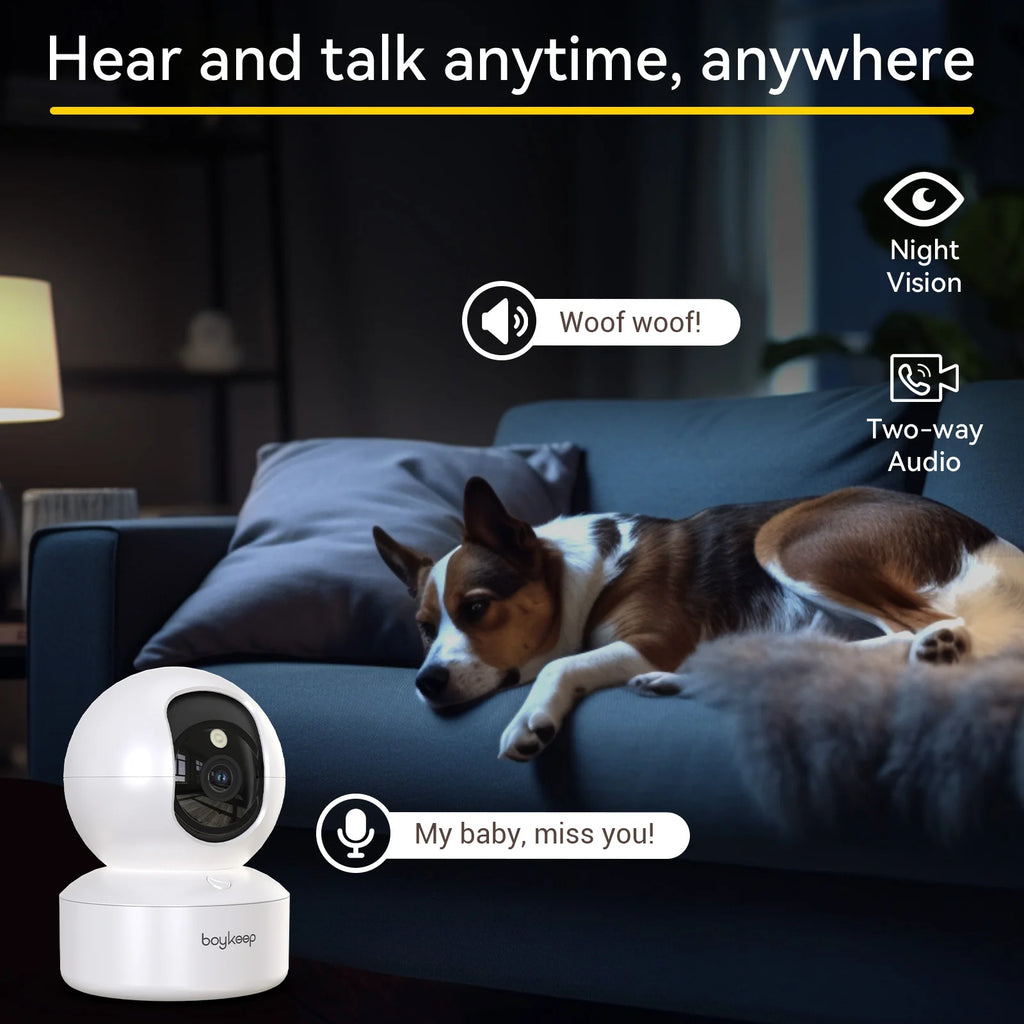 BoyKeep 2K Smart WiFi Security Camera | 360° Pan & Tilt | 5G/2.4GHz | Baby & Pet Monitor