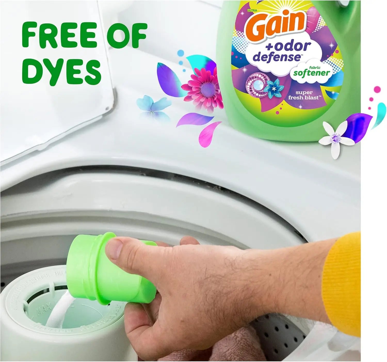 Super Fresh Blast Scent Liquid Fabric Softener, 140 FL OZ for 190 Loads, 2-in-1 Freshness and Odor Protection