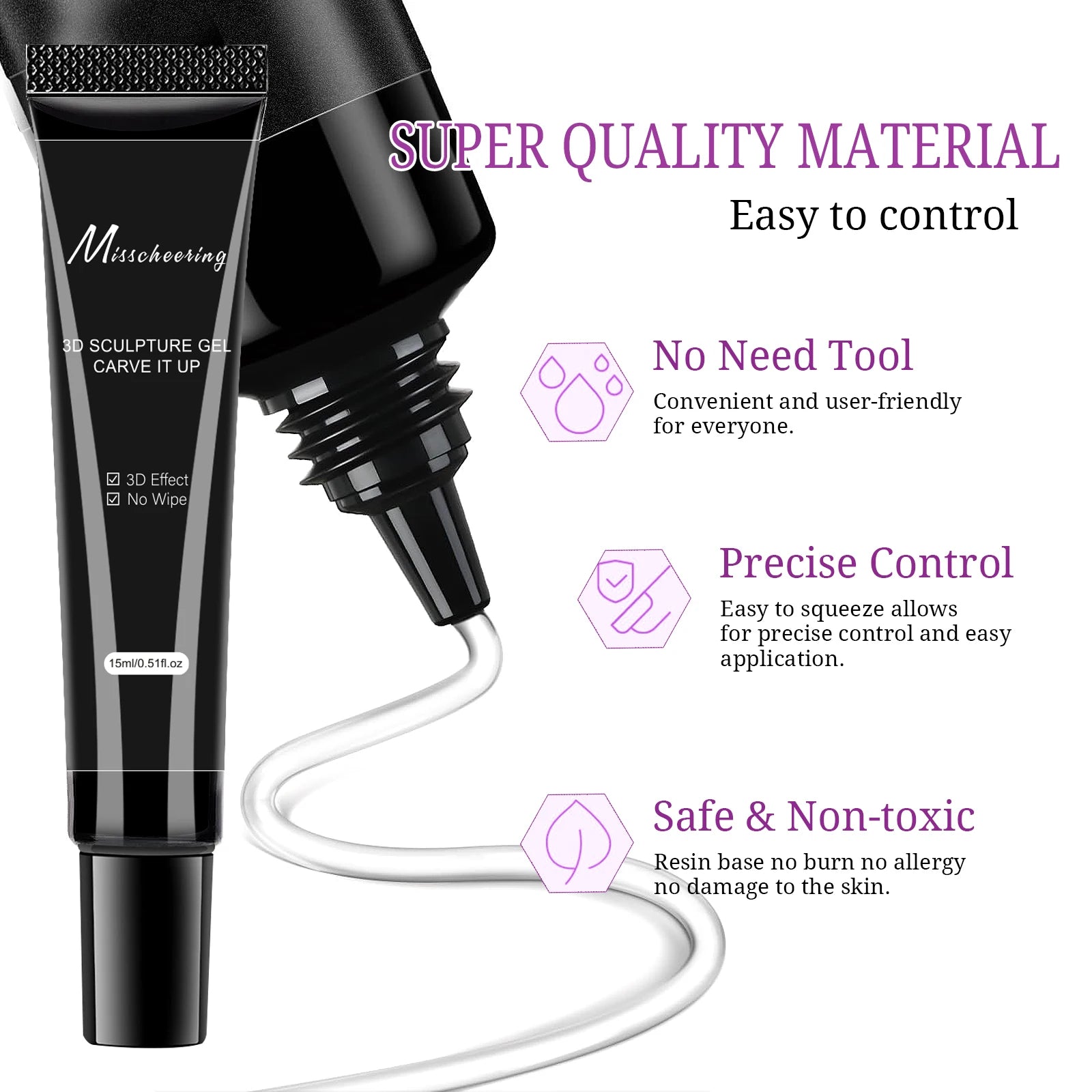 Set 5pcs Gel 3D para Uñas | Escultura DIY | Diseños Impermeables 💅 - Firu Total Sales