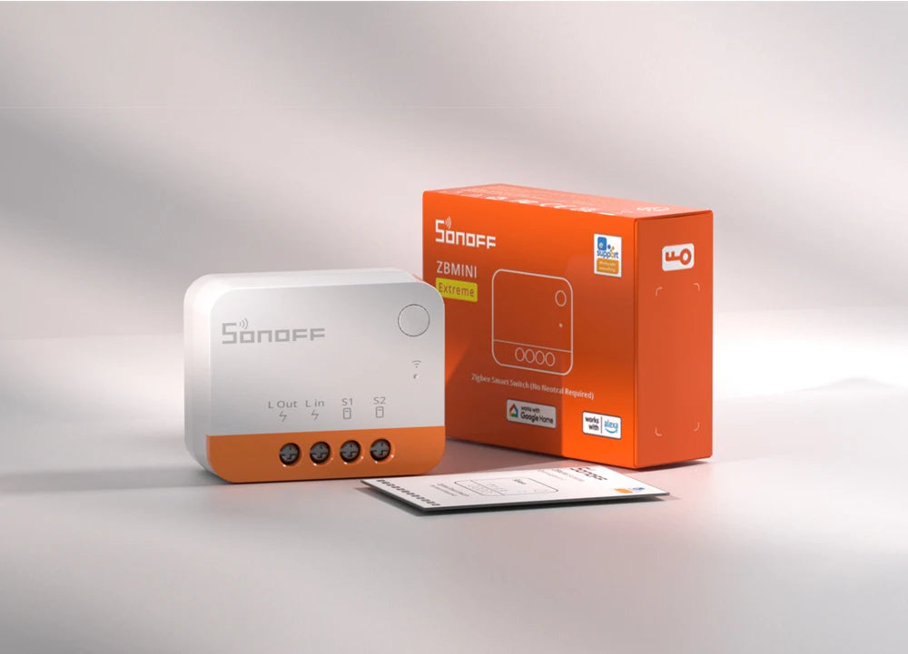 SONOFF ZBMINIL2 Extreme ZigBee Switch No Neutral Wire Required Smart Home Two-Way Control eWeLink Alexa Google Echo Zigbee Hubs