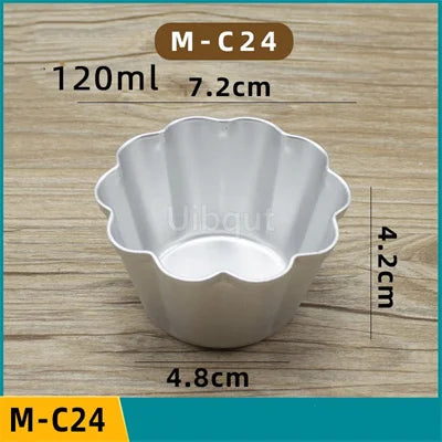 Set 5/10pcs Moldes Mini Acanalados de Aluminio para Pudding y Mousse 🍰