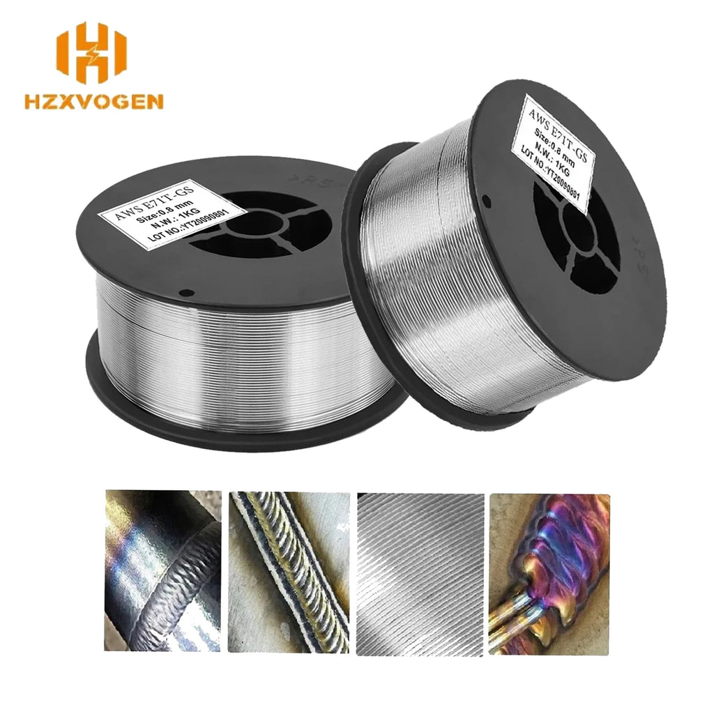 HZXVOGEN 0.8mm 1KG Flux Cored Welding Wire Gasless MIG Wire Carbon Steel Welding Iron Welding Welder Accessories for Soldering