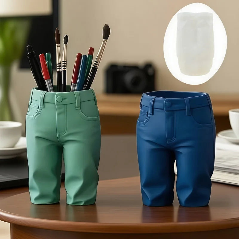 Molde de Silicona Pantalones Vaqueros para Porta Pinceles y Maquillaje | Resina DIY 👖