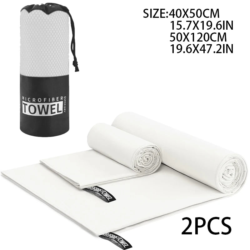 2-pcs Microfibre set sports towel fitness swimming towel body bath towel canbeused for yoga running camping beach WashclothTowel
