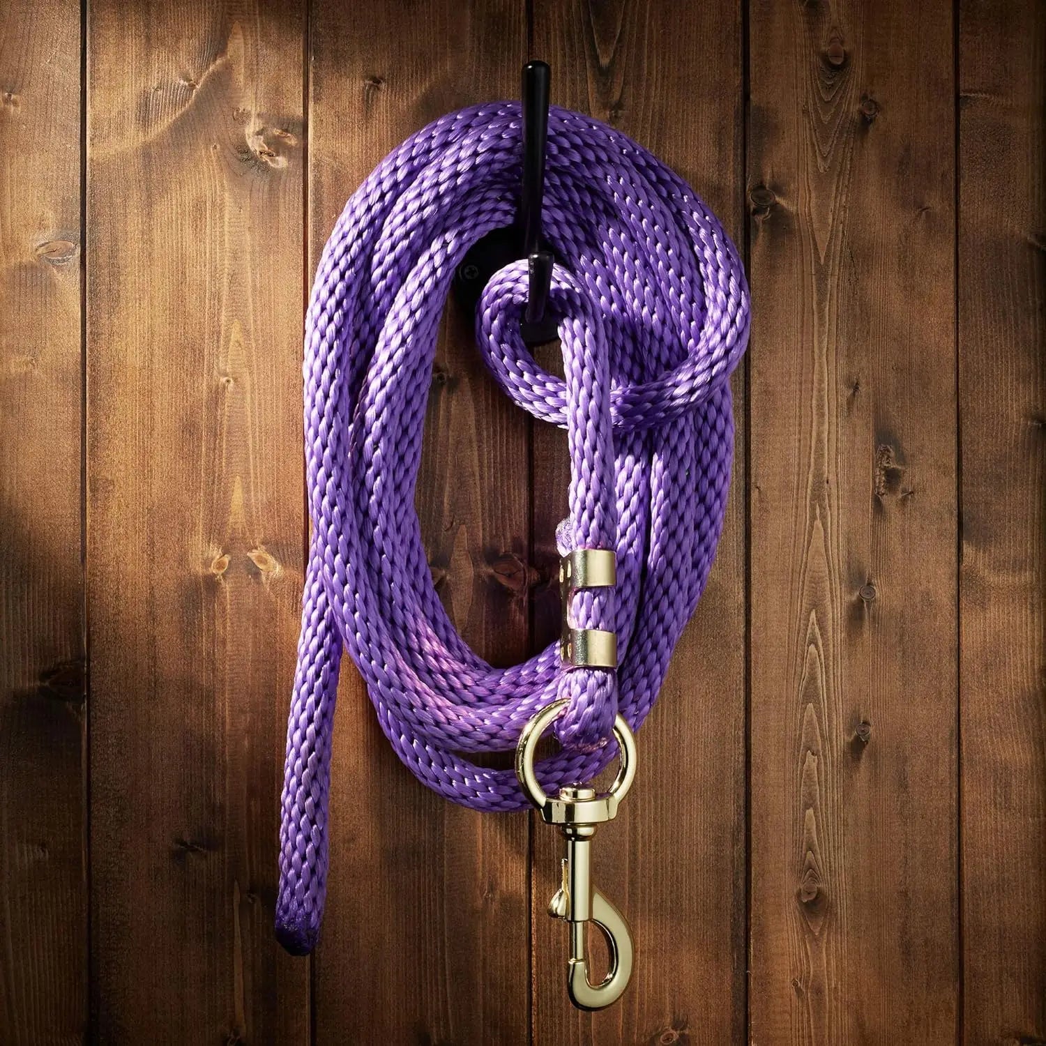 New 15MM Extra Thick Horse Lead Rope Cotton Weave Equestrian Rein Halters Braided Brass Plated Snap  Chain Bridle Leading Leash