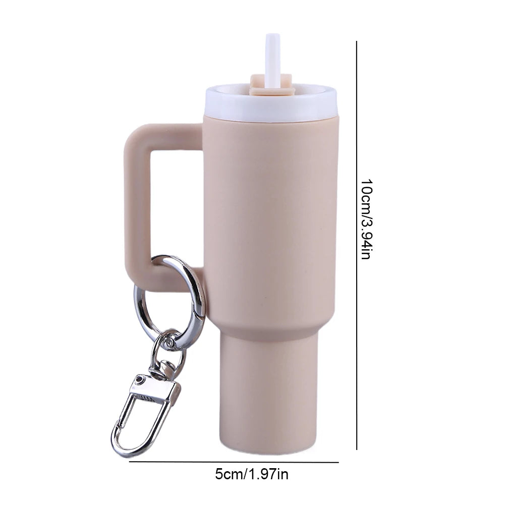 Mini Cup Keychain Lip Balm Keychain Cute Tumbler Key Ring Chapstick Holder Keychain Handbag Charms Key Ring for School Bag