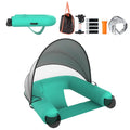 Adult Inflatable Pool Floats Chair with UPF50+ & Vented Canopy, 2 Drink Holders, Deepened Seat, Adjustable Sun, Customized