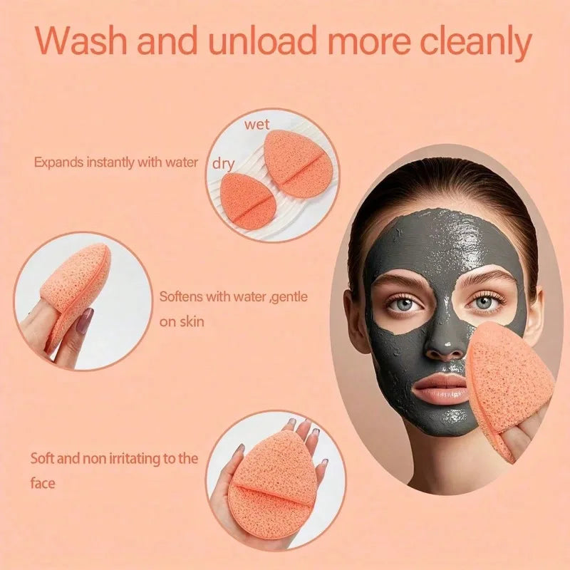 6-Piece Deep Cleansing Exfoliating Facial Sponge, Random Color and Shape, Reusable