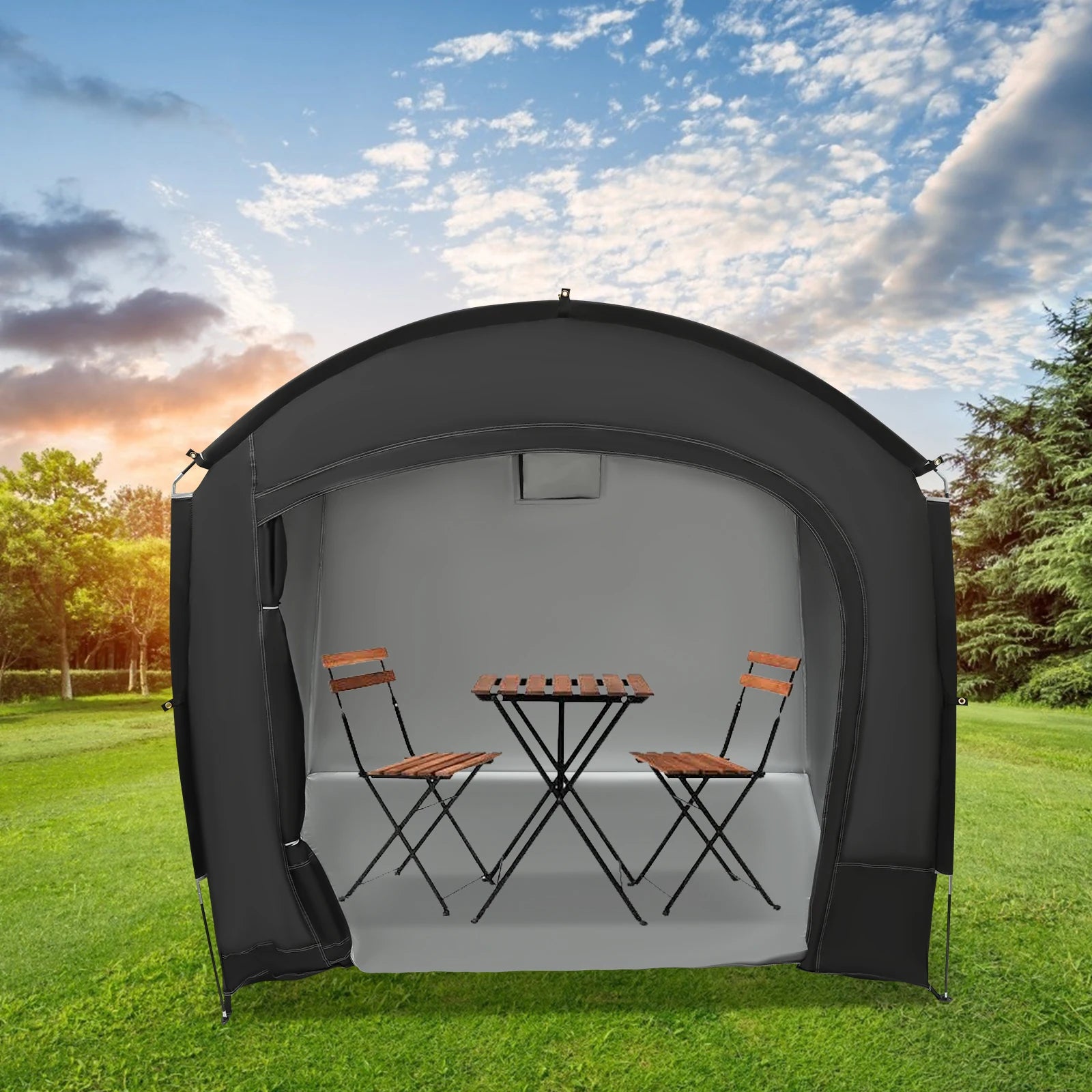 Outdoor 210D Oxford Cloth and Fiberglass Travel Bike Storage Tent for 1-4 Bikes Portable Waterproof Bicycle Shelter Tent Cover