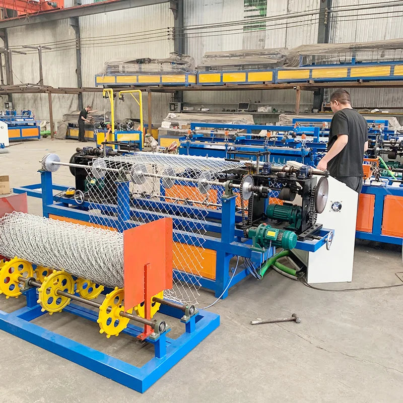 Corrosion-Resistant Chain Link Fence Weaving Machine  Full Automatic Double Chain Link Fence Machine Wire Mesh Knitting Machine