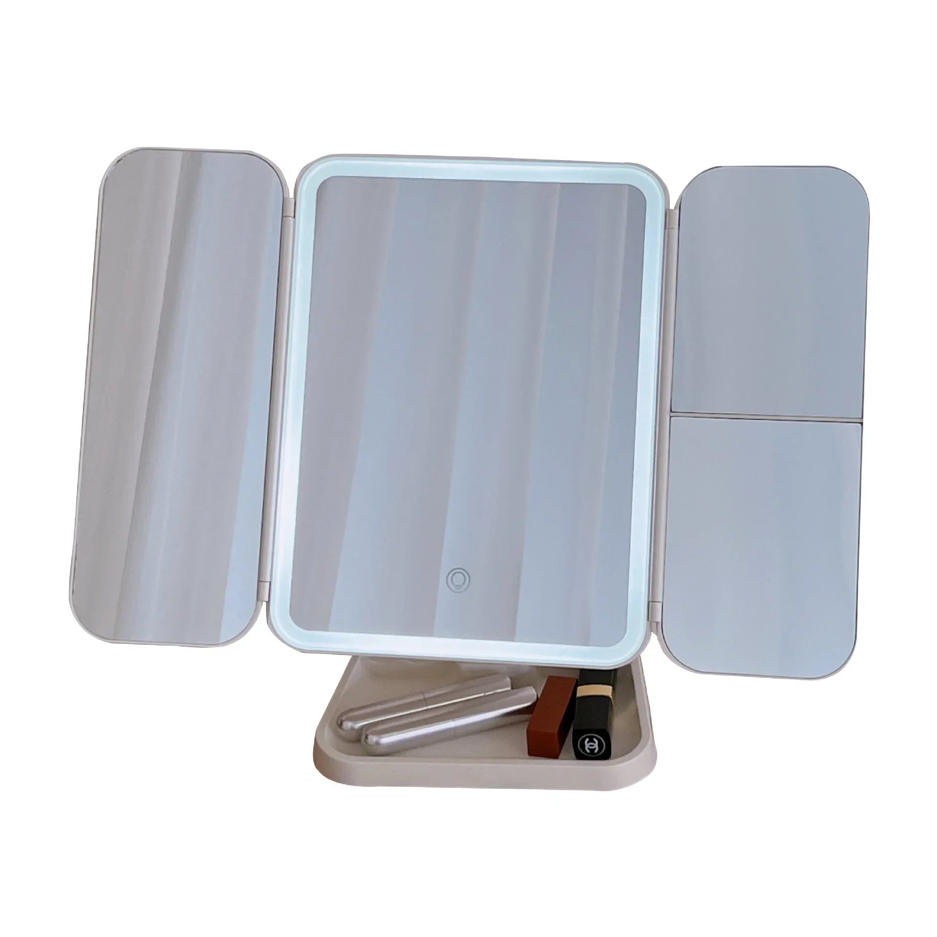 Espejo Maquillaje Plegable 3 Paneles con Luces LED | Luz de Relleno Inteligente | Tocador y Dormitorio - Firu Total Sales