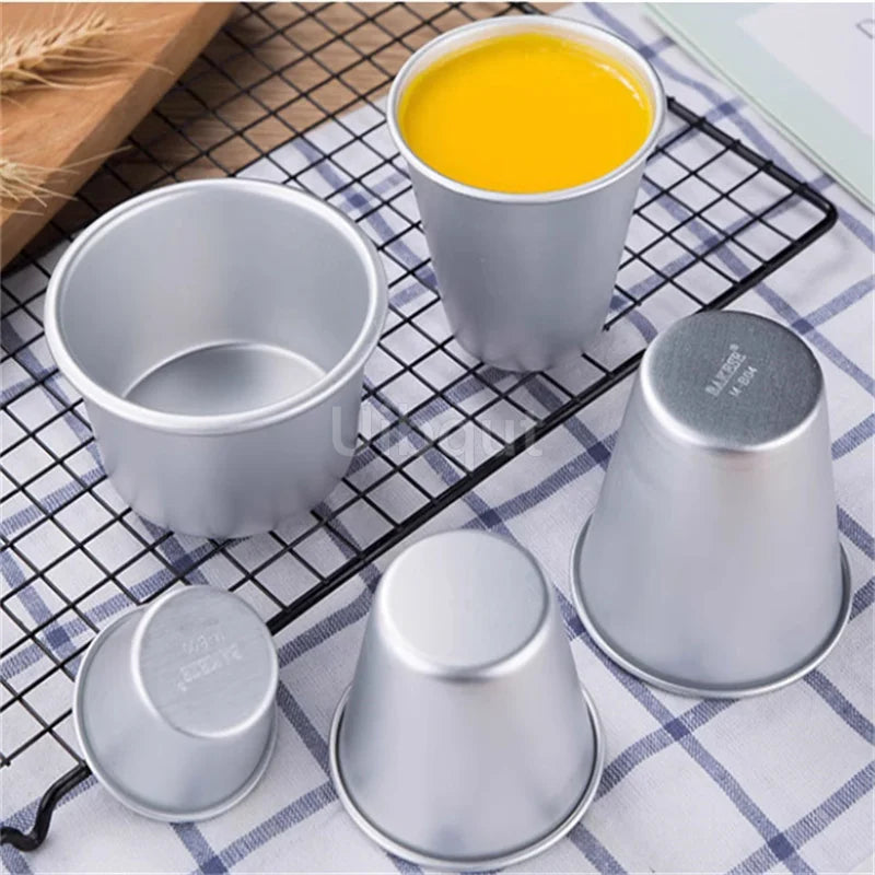 Set 5/10pcs Moldes Mini Acanalados de Aluminio para Pudding y Mousse 🍰