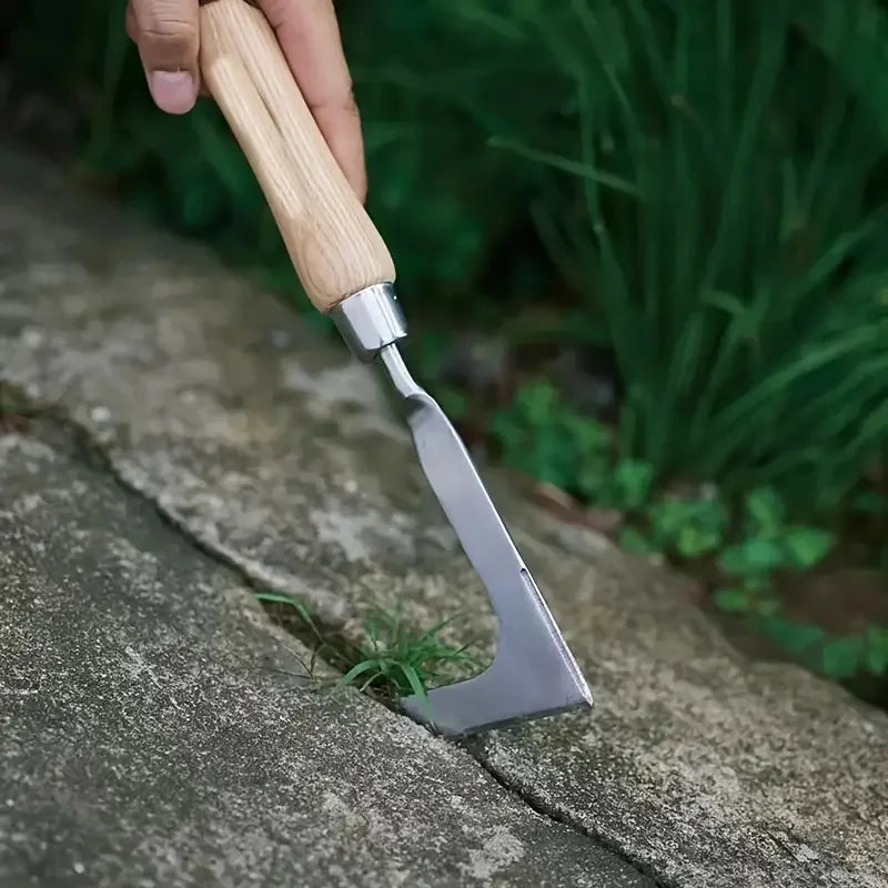 1pc 13.5inch L-shaped Stainless Steel Gap Weeding Tool Garden Hand Tool, For Clearing Weeds On Yard, Patio, Driveway
