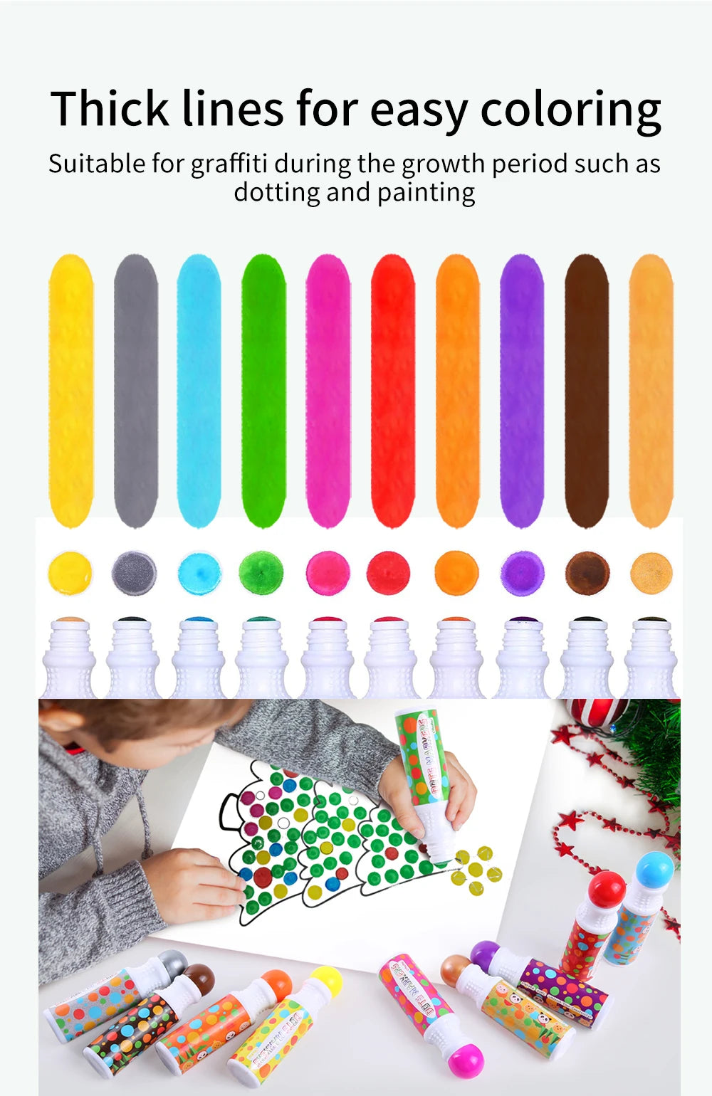 Washable Dot Markers for Kids – Bingo Painting Pens