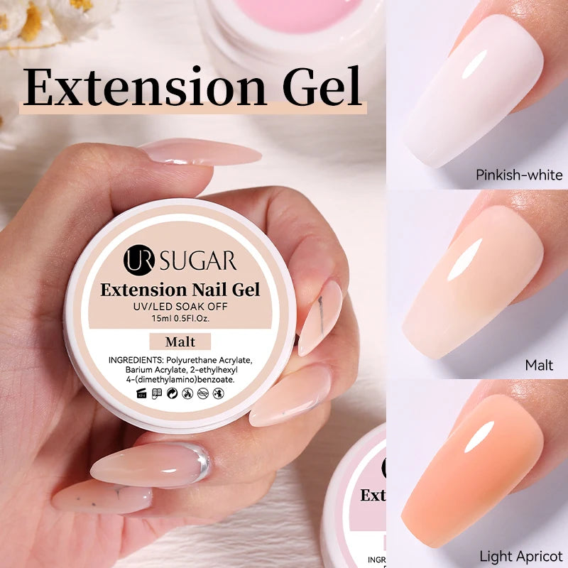 Gel Extensión de Uñas UR SUGAR 15ml | Camuflaje | Nude Rosa | Hard Gel Acrílico 💅 - Firu Total Sales