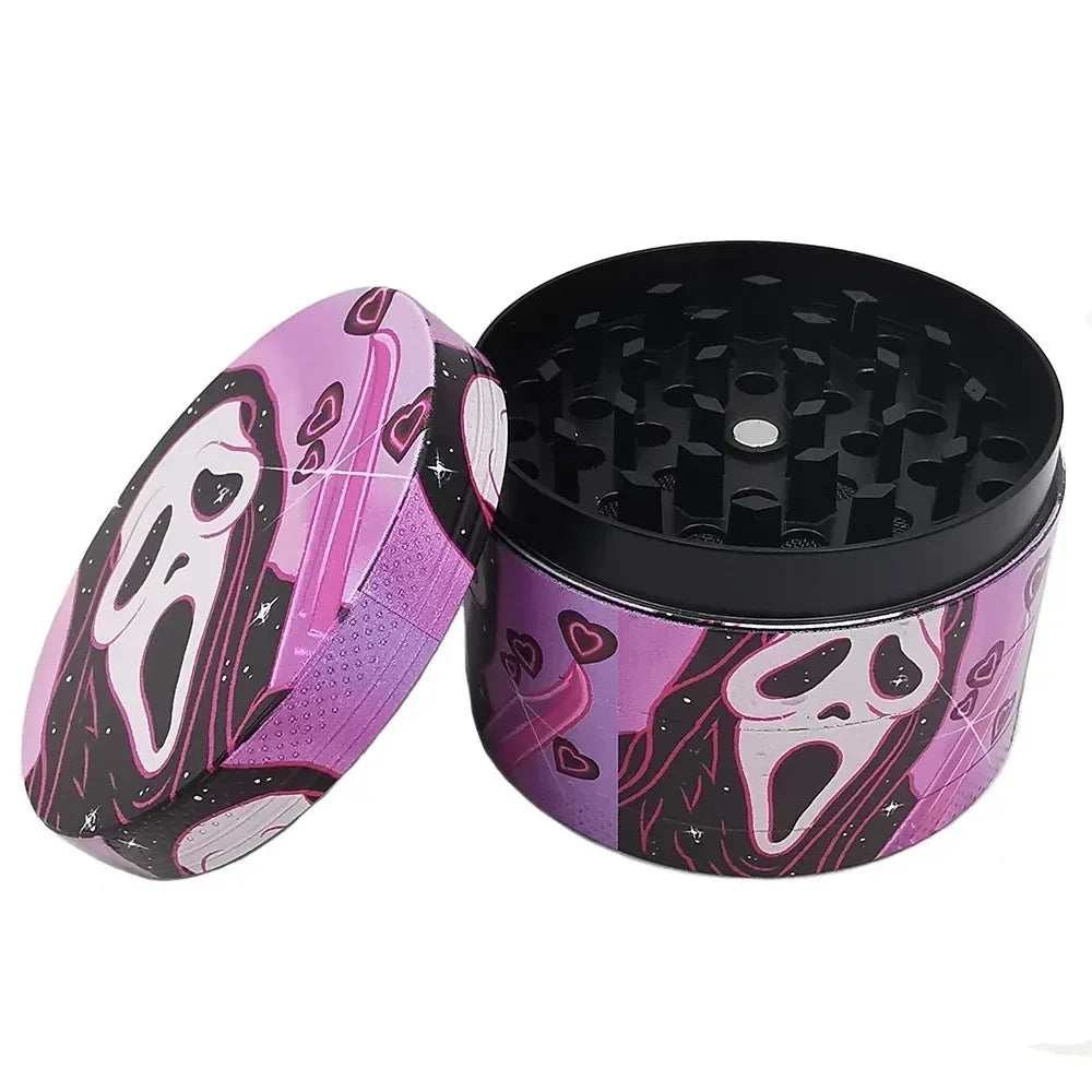 2 Pieces Spooky Ghost Halloween Rolling Tray Herb Grinder Kit Tobacco Smoke Accessories
