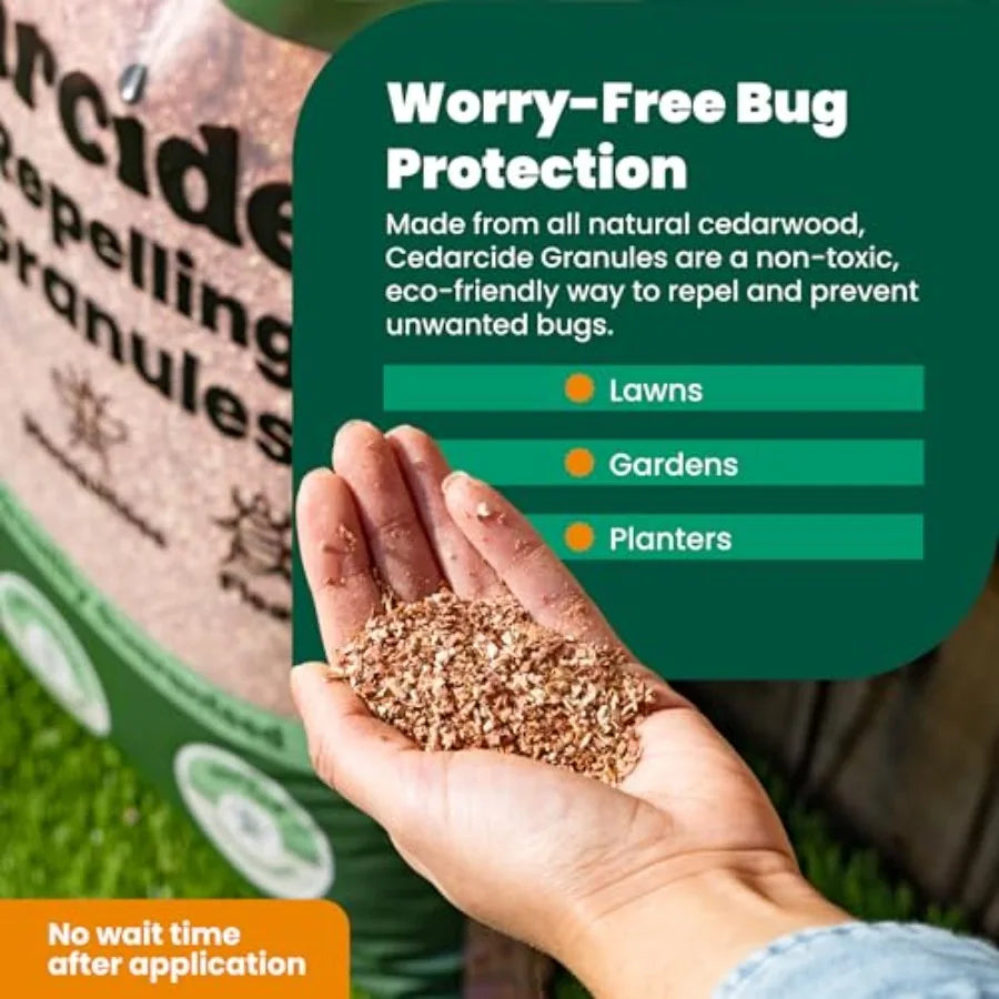 Original Cedar Granules Natural Flea Tick Mosquito Spider Repellent for Yard Lawn Patio Garden Effective Outdoor Insect Control