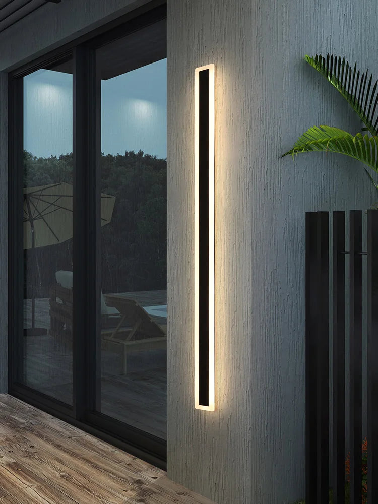 Modern Waterproof outdoor Long Strip LED wall lamps IP65 Aluminum Wall Light Garden porch Sconce Lights 110V 220V wall washer