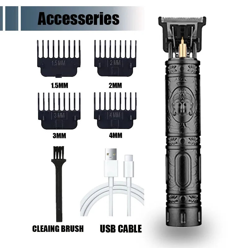 Portable Hairdressing Clipper USB Fast Charging Approaching Zero Gapped Cutting Shaver Man Electric Grooming Kit
