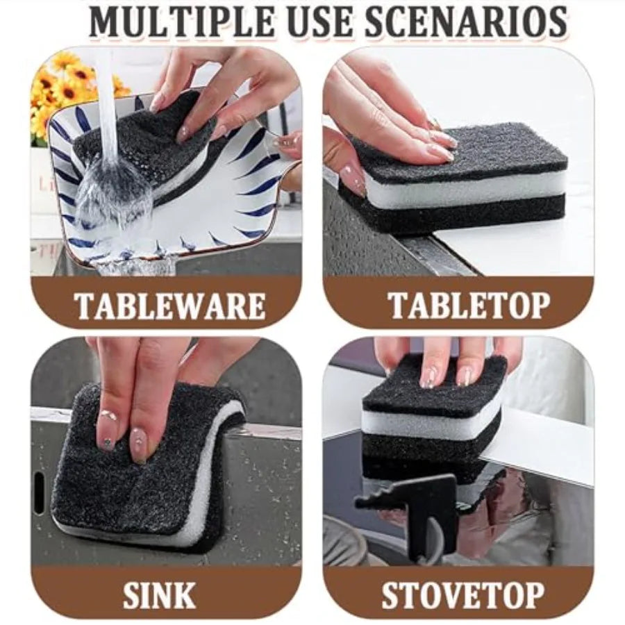Natural Kitchen Sponge 6 Pack Heavy Duty Scrub Cellulose Sponge Premium Multifunction Eco Friendly Cleaning Sponges for Dishes