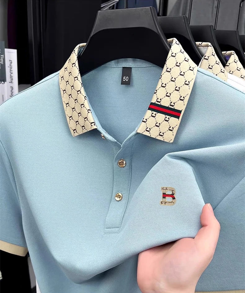 Polo Shirt Lujo Letra B Bordada | Manga Corta | Moda Verano para Hombre 👔