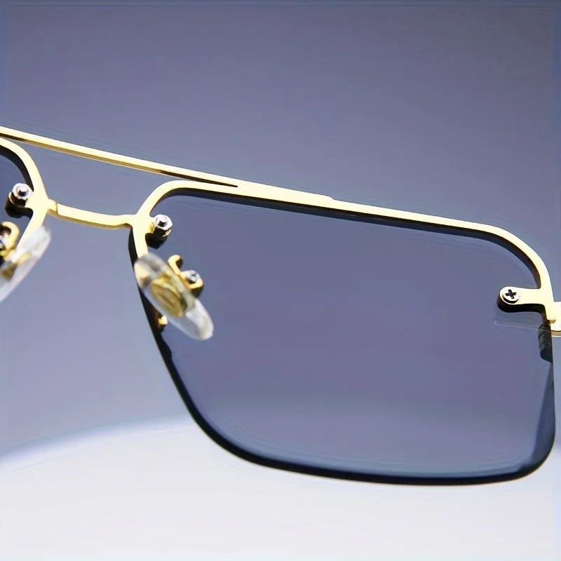 Fashion Rimless Frameless Sunglasses | Classic Small Square | Men & Women
