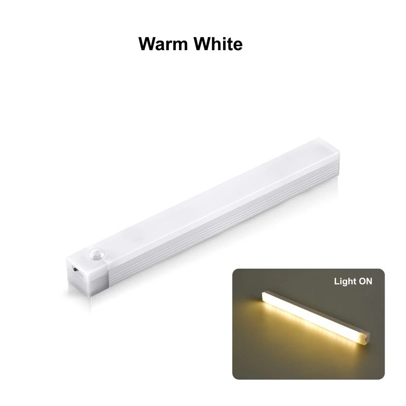 USB Rechargeable Motion Sensor LED Bar Light Induction Night Light Wireless Cordless Magnetic Cabinet Lamp for Bedroom Kitchen