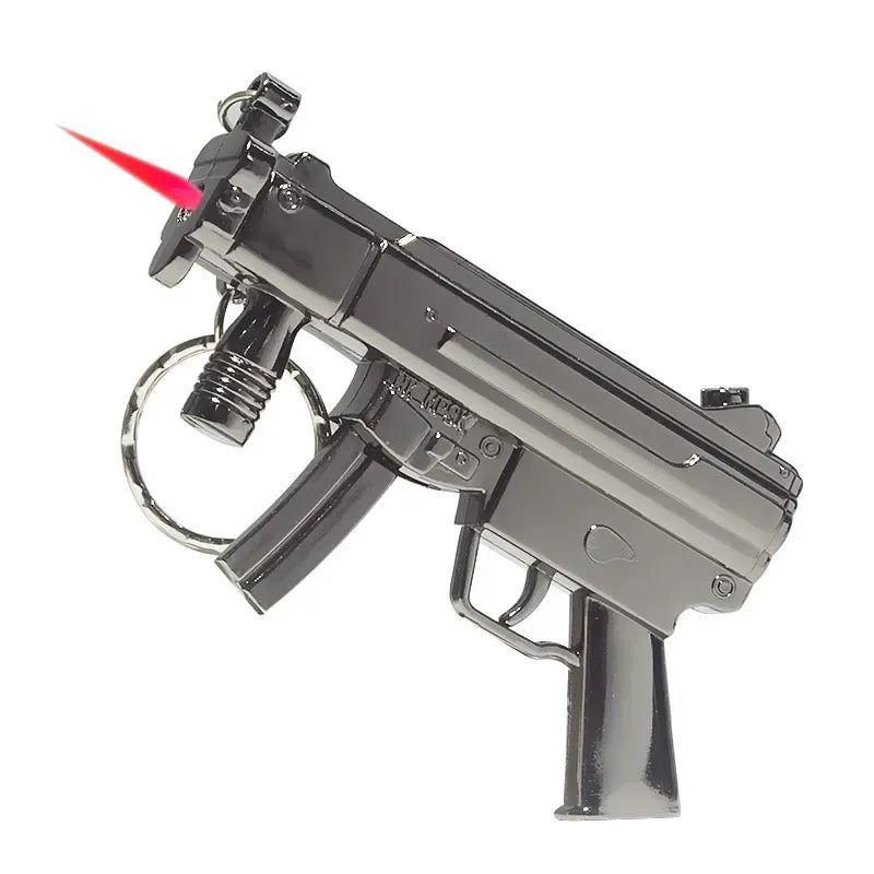Various Gun Shape Cigarette Lighter，mini Portable Torch Lighter Refillable Butane Gas Open Flame Lighter Smoking Accessories