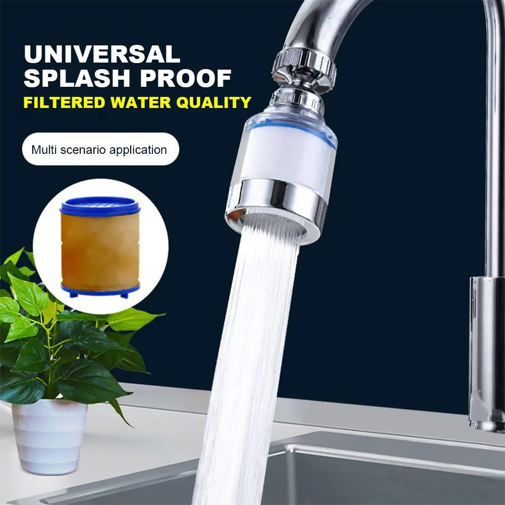 Kitchen Faucet Water Filter Pressurized Sink Filter Water Purifier 360° Tap Splash Proof Faucet Aerator Extender for Bathroom